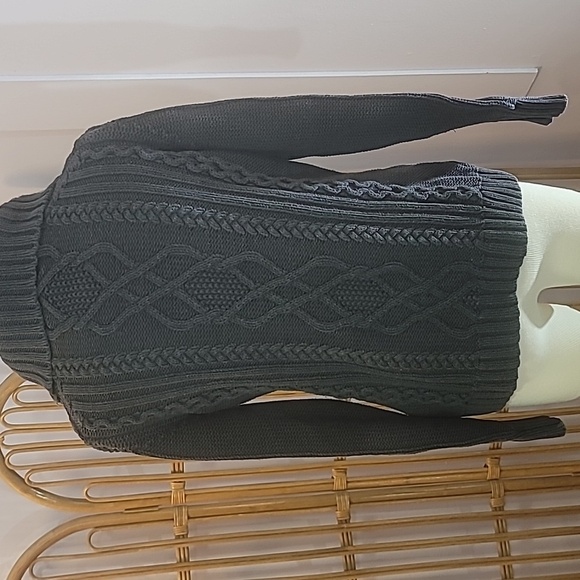 Eddie Bauer navy blue cable knit sweater size large - Picture 6 of 13